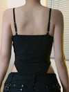 ZASUWA Female Sleeveless Leopard Print Adjustable Straps Short Bodysuit