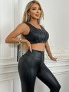 ZASUWA Female PU Matte Zipper Tracksuit