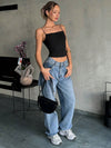 ZASUWA Female Sexy Hollow Out Square Collar Backless Tank