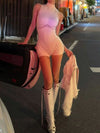 ZASUWA Female Mesh Splicing Elastic Tight Romper