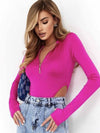 ZASUWA Female Fashion Zipper Long Sleeves Bodysuit
