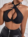 ZASUWA Female Sexy Halter Hollow Out Backless Sports Bras