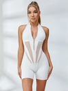 Mesh Zipper Short Romper