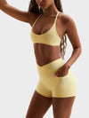 ZASUWA Female I-shaped Adjustable Strap U Collar Quick Dry Backless Short Tracksuit