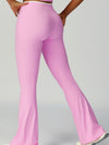 ZASUWA Female Contrast Color V-shaped Waist Folds Lace-up Flare Leggings