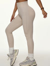 ZASUWA Female Solid Color Elastic Tight Ribbed Scrunch Bum Leggings