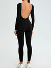 ZASUWA Female U collar Elastic Tight Seamless Quick-dry Jumpsuit