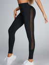 ZASUWA Female Mesh PU Back High-rise Leggings