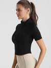 ZASUWA Female Solid Color Zipper Quick Dry Tanks