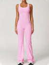 ZASUWA Female Backless Stripes Flare Jumpsuit
