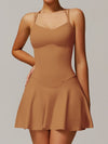 ZASUWA Female Solid Color Backless 2 in 1 Quick-dry Dress