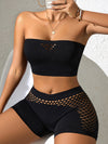 ZASUWA Female Fishnet Hollow Out Short Tracksuit