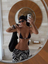 ZASUWA Female Sexy Starfish Zebra Print 3-Pieces Bikini Set