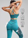 ZASUWA Female Contrast Color Cross Back Fishnet Stripe Print Tracksuit