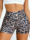 Leopard Deep V Back Scrunch Bum Shorts