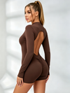 Zipper Backless Scrunch Bum With Pads Romper