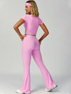 ZASUWA Female Contrast Color Lace-up V-shaped Waist Folds Tracksuit
