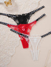 ZASUWA Female Sexy Flower Lace Mesh T-back Panties