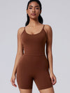 ZASUWA Female Backless Solid Color Elastic Tight Romper