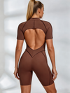 Sexy Backless Zipper Scrunch Bum Romper