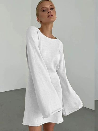 Sexy Solid Color Backless Without Bikini Set Cover-up