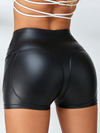 ❤Fly-eye PU Zipper Hip-lift Leggings