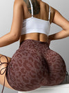 ZASUWA Female Leopard Print Drawstring Quick Dry Shorts
