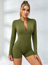 Zipper Backless Scrunch Bum With Pads Romper