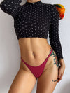 ZASUWA Female Sexy Solid Color Print T-Back Panties