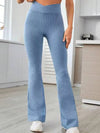 ZASUWA Female Solid Color Stripe High-waisted Flare Pants