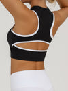 ZASUWA Female Sexy Contrast Color Hollow Out Solid Color Backless Quick Dry Tank