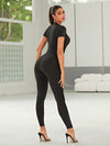 ❤ZASUWA Female Sexy Zipper Breathble Shortsleeve Jumpsuit