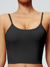 ZASUWA Female U Collar Backless Adjustable Strap Solid Color Sports Bras