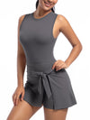 ZASUWA Female Solid Color 2 in 1 Design Quick-dry Dress
