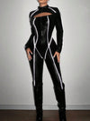 ❤ZASUWA Female Unique Cutout Zipper Stand Collar Jumpsuit