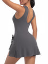 ZASUWA Female Solid Color 2 in 1 Design Quick-dry Dress