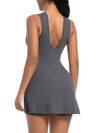 ZASUWA Female Solid Color 2 in 1 Design Quick-dry Dress