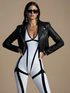🖤ZASUWA Female Contrast Color Peach Booty Jumpsuit