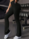 ZASUWA Female Solid Color Stripe High-waisted Flare Pants