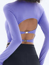 ZASUWA Female Sexy with Chest Pads Hollow Out Thumbholes Long Sleeves