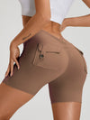 ZASUWA Female Deep V Back Pocket Scrunch Bum Booty Shorts