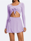 Mesh Tie-Front Tennis Set