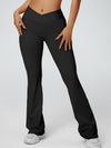 ZASUWA Female V-shaped Waist Solid Color Flare Leggings