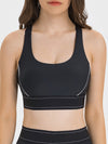 ZASUWA Female Contrast Color Adjustable Strap with Chest Pads Sports Bras