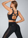 ZASUWA Female Mesh PU Back High-rise Leggings