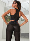 ZASUWA Female Fly Eye Contrast Color High-rise Leggings