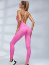 ZASUWA Female Contrast Color Cross Back Ribbed Jumpsuit