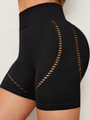 Fishnet Scrunch Bum Hollow Out Hip-lift Quick-dry High-waisted Seamless Shorts