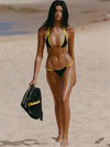 ZASUWA Female Contrast Color Halter Bikini Set