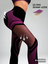 ZASUWA Female Contrast Color Fishnet Cross Back Stripe Print Push Up Design Tracksuit